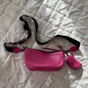 DKNY Vibrant Pink Crossbody Bag with Pouch
